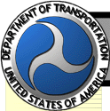 LINK:  U.S. Department of Transportation Logo: Blue Triskellion ("Department of Transportation, United States of America" wraps around it)