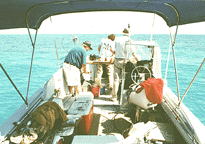 photo of scientists in a boat