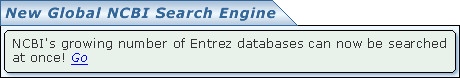 Entrez cross-database search page
