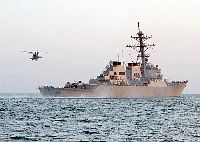 USS Hopper at sea in the Arabian Gulf region. 