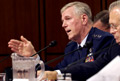 Air Force Gen. Richard B. Myers, chairman, Joint Chiefs of Staff, answers questions from the Senate Armed Services Committee while in Washington D.C on Sept. 23, 2004. Myers was at the Hart Senate Office Building to give testimony on the Global Posture Review of U.S. military forces. Defense Dept. photo by U.S. Air Force Master Sgt. James M. Bowman