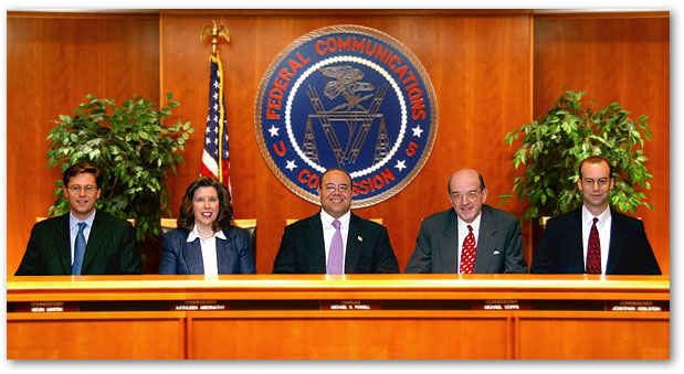 Group Photo of FCC Commissioners: click to get high-resolution press photos...