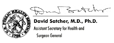 Dr. Satcher's signature and PHS seal