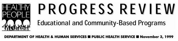 Healthy People 2000 Progress Review, Educational and Community-Based Programs banner