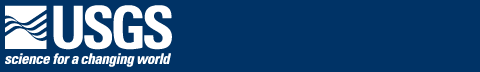USGS logo banner in dark blue with link to USGS home page.