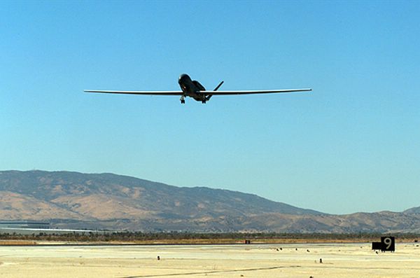 Designated N-1, the first Global Hawk unmanned aerial vehicle (UAV) slated for the Navys Global Hawk Maritime Demonstration (GHMD) program, took flight for the first time on Oct. 6, 2004.