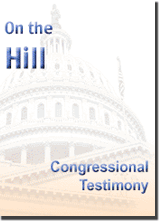 graphic showing the capital with the title congressional testimony.