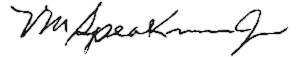 V.M. Speakman Jr. signature