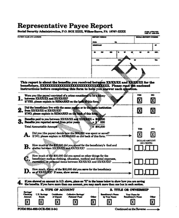 Sample Representative Payee Report