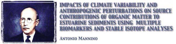 Impacts of Climate Variability and Anthropogenic Perturbations on Source Contributions of Organic Matter to Estuarine Sediments Using  Multiple Biomarkers and Stable Isotope Analyses: Antonio Mannino