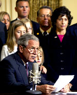 President Bush delivers a live radio address in the White House Sept. 11, 2004.