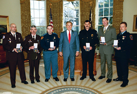 Photo of MOV Award Winners with President Bush