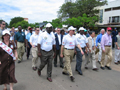 Secretary Thompson, Dr. Brian Chituwo, M.D., Zambian Health Minister, WHO Director- General J.W. Lee, M.D., and Ambassador Randall Tobias, U.S. Global AIDS Coordinator, lead the parade.