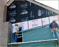 Photo of energy-efficient home under construction in Grayslake, Illinois, as part of the U.S. Department of Energy's Building America program.