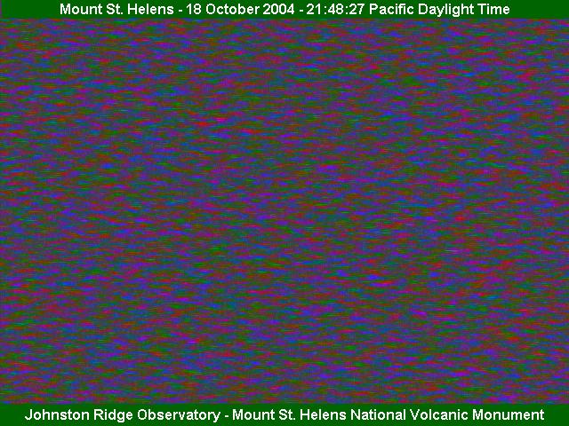 A static image (updated every five minutes) of Mount St. Helens, Washington USA, taken from the Johnston Ridge Observatory. The summit of Mount St. Helens is at an elevation of 2,549 Meters (8,364 feet), at 46.20 N, 122.18 W.  The summit stood at 9,677 feet before the May 18, 1980, eruption. The Observatory and VolcanoCam are located at an elevation of approximately 4,500 feet, about five miles from the volcano. You are looking approximately south-southeast across the North Fork Toutle River Valley. The Mount St. Helens VolcanoCam is brought to you by the Gifford Pinchot National Forest, Vancouver, Washington, and Mount St. Helens National Volcanic Monument, Amboy, Washington USA.