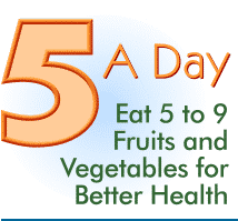 5 A Day: Eat 5 to 9 fruits and vegetables for better health