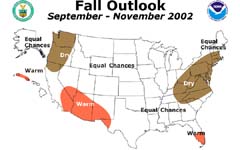NOAA image of fall 2002 outlook.