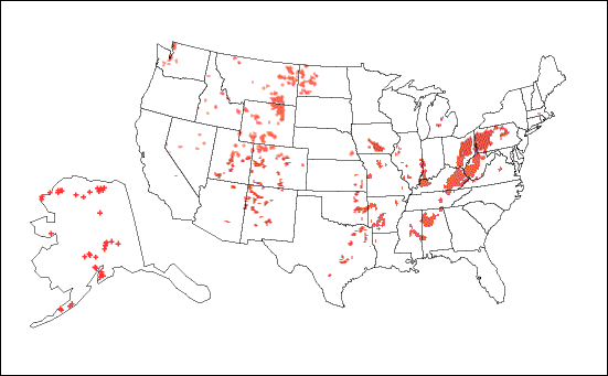 coal sample locations