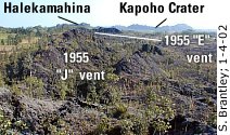Photo of littoral cone at Nanawale Sand Hills, Kilauea Volcano, Hawai`i