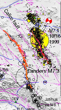 map of Landers, CA EQ sequence