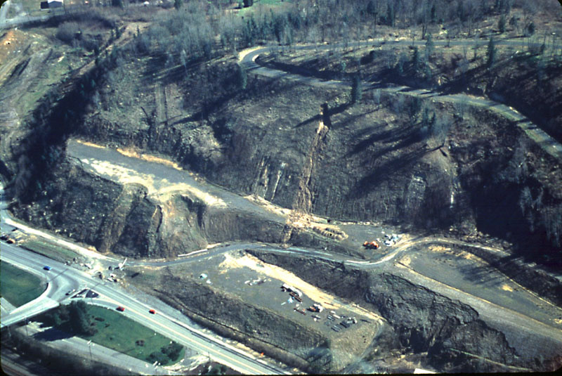 Figure 25.--Failed hillside at Chehalis, Washington. 