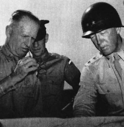 Lt Gen. McNair and Maj. Gen. Patton at the Desert Training Center, 1942