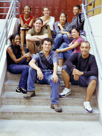 Photo of Teens sitting on Steps