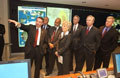 Secretary Tommy G. Thompson gives U.S. Representatives Silvestre Reyes (TX) Alcee Hastings (FL) Jane Harman (CA) Jim Turner(TX) Bud Cramer (AL) and Collin Peterson (MN) a tour of the HHS Command Center. HHS Photo Chris Smith.