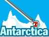 Drawing of thermometer stuck in an iceberg with the word Antartica under it