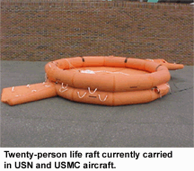 Twenty-person life raft currently carried in USN and USMC aircraft