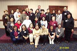Photo of Promotores from Hidalgo County and Tamaulipas, Mexico, with instructors Irma Ramos and Kenneth 
        Ramos and promotores coordinator Teresa Serna.