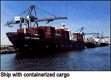 photo - ship with containerized cargo