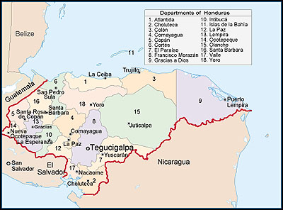 Map of Honuras
