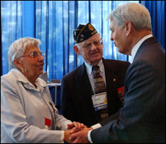 Acting Secretary of the Army Les Brownlee greets members of the American Legion and Amercian Legion Auxillary following his speech at their 86th annual convention in Nashville, Tenn., Aug. 31.