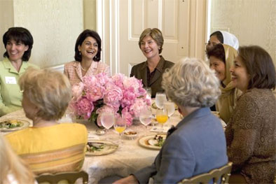 Laura Bush hosts a luncheon for the U.S.-Afghan Women's Council.