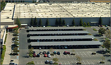 Bird's-eye view of the Postal Service's solar energy system.