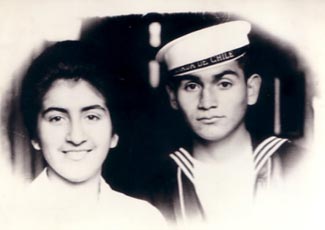 Figure 2 is an original black-and-white photograph of Gerardo Olivares and his sister.