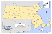 Map of Declared Counties for Emergency3191