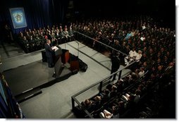 President George W. Bush delivers remarks on Iraq and the War on Terror at the U.S. Army War College in Carlisle, Pennsylvania, Monday, May 24, 2004. White House photo by Eric Draper.