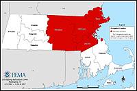 Map of Declared Counties for Disaster1512