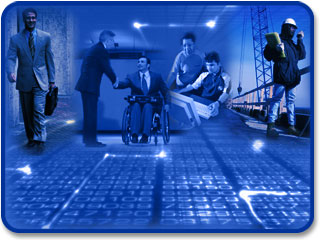 Photo montage of people at work - Digital Imagery copyright 2001 PhotoDisc, Inc.