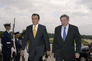 Chairman of the Council of Ministers of Bosnia and Herzegovina Adnan Terzic is escorted into the Pentagon by Deputy Secretary Wolfowitz.