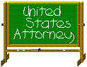 Image of a school blackboard with the keyword: UNITED STATES ATTORNEY