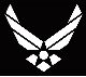 Air Force symbol, white on black background