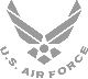 Air Force symbol, curved text, gray