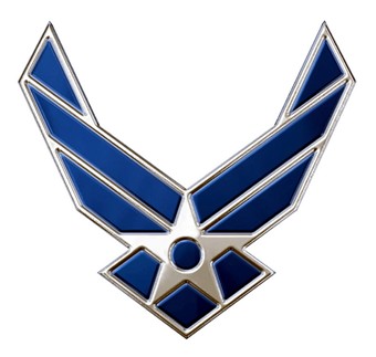 Air Force symbol, blue chrome