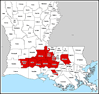 Map of Declared Counties for Disaster1521