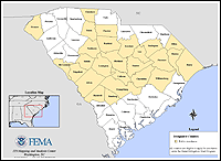Map of Declared Counties for Disaster1509