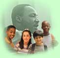montage of children with MLK Jr. in background.