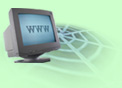 computer monitor over spider web.